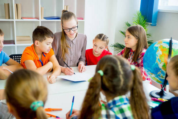 Curious Students Are On An Interesting Lesson At Junior School